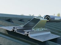 Piastra di ancoraggio Rego per linea vita F-STOP CAT su coperture metalliche