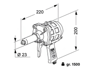 Rivettatrice pneumatica a pistola FAR RAC 83/95 per rivetti a strappo 2,4-4,8mm