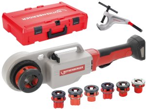 Rothenberger filiera a batteria Supertronic 2000E AMPShare con testine BSPT 1/2-2"