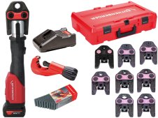 Rothenberger pressatrice Romax 4000 AMPShare con batteria, caricabatterie e 8 ganasce MaxiPro