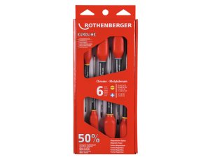 Rothenberger assortimento 6 giraviti Euroline per viti a lama piatta e Phillips