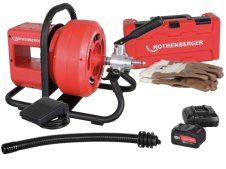 Rothenberger macchina disotturatrice Rodrum VarioClean batteria, e caricabatteria e spirale13mmx15m