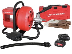 Rothenberger macchina disotturatrice Rodrum VarioClean batteria, e caricabatteria e spirale13mmx15m