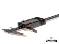 Calibro Rupac digitale IP40 in acciaio INOX, 150mm e 200mm, bloccaggio vite, asta tonda