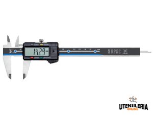 Calibro Rupac digitale IP40 in acciaio INOX, 150mm e 200mm, bloccaggio vite, asta tonda