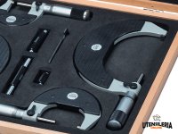 Micrometri Rupac per esterni in Set con 3 aste di riscontro in valigetta