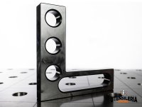 Squadra piana 175x175mm SaldaPro, spessore 25mm per tavoli fori 28mm