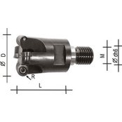 Fresa per spianatura per inserti tondi tipo RD10 D.32 Z4 M16