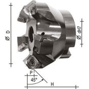 Fresa per spianatura 45° Z4 D.50 attacco D.22 per inserti ISO SEHT1204AFTN