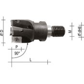 Fresa spallamento retto D.20 attacco M10 Z3 inserti APKT1003..