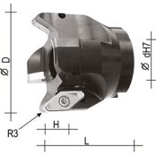 Fresa spallamento D.42 attacco D.16 Z3 inserti VCGX220530LN