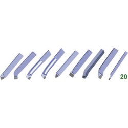 Assortimento 9 utensili da tornitura esterna saldobrasati 20x20 per acciai