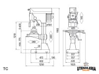 Trapano a colonna R45E con trasmissione elettrica ø 45 mm pesante