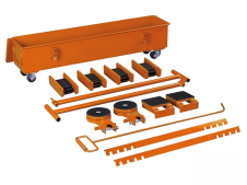 Set pattini a rulli Unicraft TR 20 con timone per spostamento carichi pesanti, 20 ton Set pattini a rulli Unicraft TR 20 con timone per spostamento carichi pesanti, 20 ton