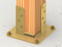 Piastre alza pilastro Simpson Strong-Tie SPW in acciaio zincato bianco, 100-200mm (10pz)