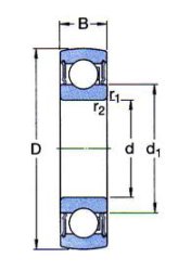 Cuscinetti a sfera oscillanti 1726210-2RS SKF foro D.50-90-20h