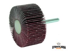 Ruote abrasive lamellari con gambo 6mm 20x15mm tela al corindone