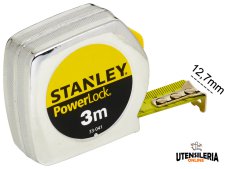 Flessometro Stanley 3 metri x 12,7mm, nastro in acciaio al carbonio Flessometro Stanley 3 metri x 12,7mm, nastro in acciaio al carbonio