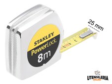 Flessometro Stanley 8 metri x 25mm rivetto pieno e nastro in acciaio Flessometro Stanley 8 metri x 25mm rivetto pieno e nastro in acciaio