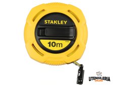 Rotella metrica Stanley 10 metri x 12,7mm con nastro in fibra di vetro e gancio Rotella metrica Stanley 10 metri x 12,7mm con nastro in fibra di vetro e gancio