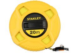 Rotella metrica Stanley 20 metri x 12,7mm con nastro in fibra di vetro e gancio Rotella metrica Stanley 20 metri x 12,7mm con nastro in fibra di vetro e gancio