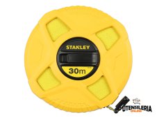 Rotella metrica Stanley 30 metri x 12,7mm con nastro in fibra di vetro e gancio Rotella metrica Stanley 30 metri x 12,7mm con nastro in fibra di vetro e gancio