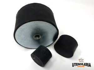 Supporto antivibrante cilindrico in gomma P-F con 1 dado femmina M16