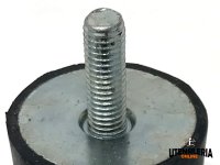 Supporto antivibrante cilindrico in gomma M-F con 1 vite e 1 dado M16
