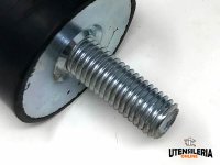 Supporto antivibrante cilindrico in gomma M-M con 2 viti maschio M10