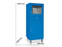 Armadio porta computer Tecnotelai 600x600x1655mm blu con ruote