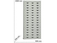Armadio portaminuteria Tecnotelai 900x355x2000mm con 45 cassetti in metallo