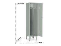 Armadio spogliatoio ad un vano Tecnotelai Orazio 415x500x1800mm con divisore sporco/pulito