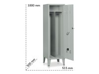 Armadio spogliatoio ad 1 vano Tecnotelai 515x500x1800mm con ripiano e divisore interno