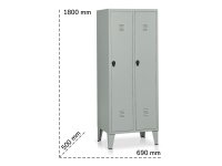 Armadio spogliatoio a 2 vani Tecnotelai 690x500x1800mm con piedini