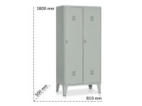 Armadio spogliatoio a 2 vani Tecnotelai Orazio 810x500x1800mm con divisore e portascarpe