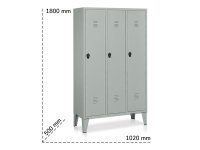 Armadio spogliatoio a 3 vani Tecnotelai 1020x500x1800mm con piedini