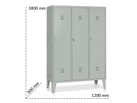 Armadio spogliatoio a 3 vani Tecnotelai Orazio 1200x500x1800mm con divisore e portascarpe