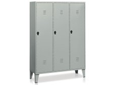 Armadio spogliatoio a 3 vani Tecnotelai 1200x500x1800mm con ripiano e divisore interno Armadio spogliatoio a 3 vani Tecnotelai 1200x500x1800mm con ripiano e divisore interno