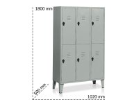 Armadio spogliatoio a 6 vani Tecnotelai 1020x500x1800mm con piedini