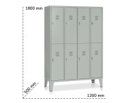 Armadio spogliatoio a 8 vani Tecnotelai 1200x500x1800mm con piedini