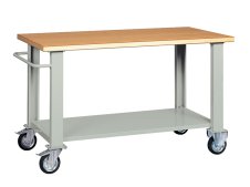 Banco da lavoro Tecnotelai 1500x750x900mm con ruote e piano in legno, portata 450Kg Banco da lavoro Tecnotelai 1500x750x900mm con ruote e piano in legno, portata 450Kg