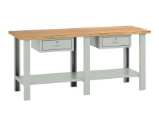 Banco da lavoro Tecnotelai Classic 2000x750x900mm con piano in legno e 2 cassetti