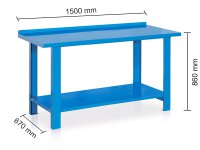 Banco da lavoro Tecnotelai con piano in acciaio e cassetto 1500x670x860mm