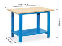Banco da lavoro Tecnotelai con piano in legno 1024x750x880mm