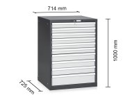Cassettiera Stark Tecnotelai a 10 cassetti ad estrazione totale 714x725x1000mm