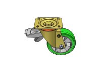 Ruota TR-ROLL con supporto rotante P e freno portata 750Kg 62AL