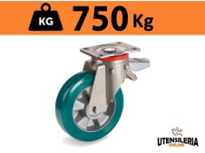 Ruota TR-ROLL con supporto rotante P e freno portata 750Kg 62AL