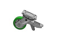 Ruota TR-ROLL supporto rotante EE MHD e freno portata 700Kg 62AL