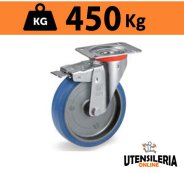 Ruota SIGMA ELASTIC 73 con rullo supporto P con freno 450Kg