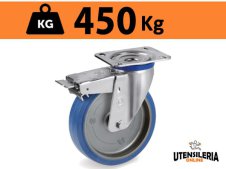Ruota SIGMA ELASTIC 73 supporto M rotante freno anteriore 450Kg Ruota SIGMA ELASTIC 73 supporto M rotante freno anteriore 450Kg